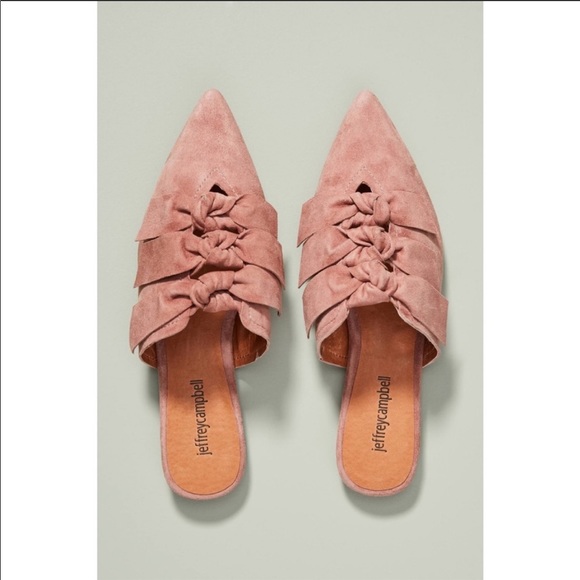 Anthropologie Shoes - New Jeffrey Campbell Charly suede bow slides size 7.5